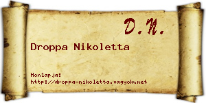 Droppa Nikoletta névjegykártya