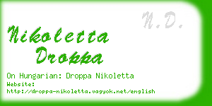 nikoletta droppa business card